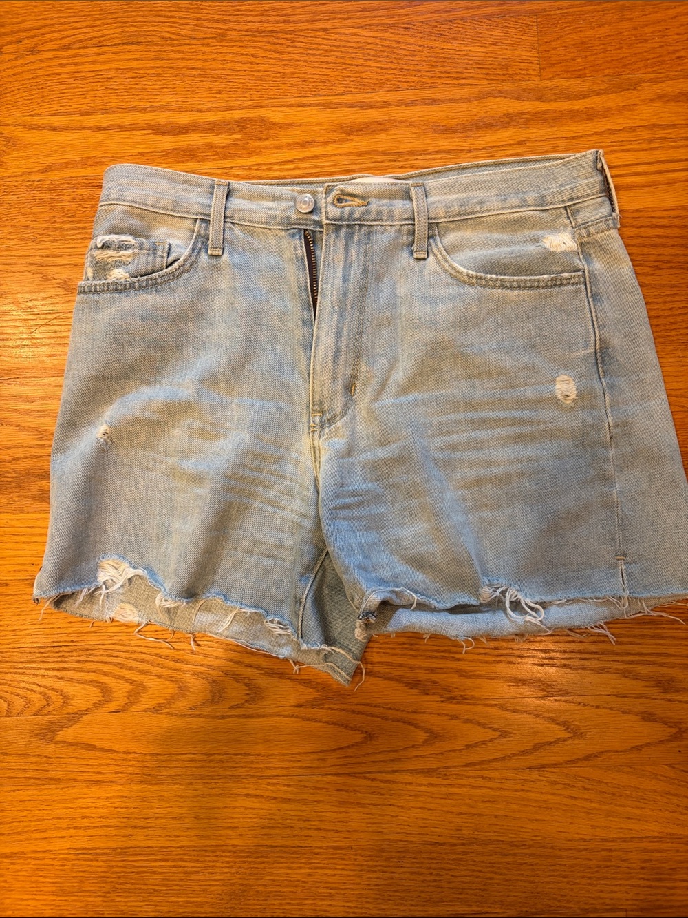 Just Black Light Blue Distressed Denim Jean Shorts